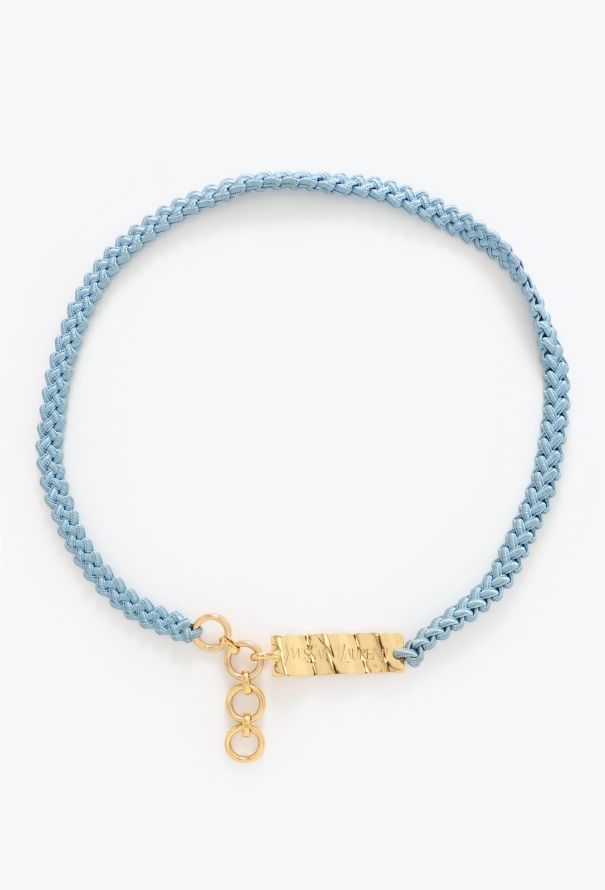 Saint Laurent 1993 Metallic Plaque Braided Belt - 1