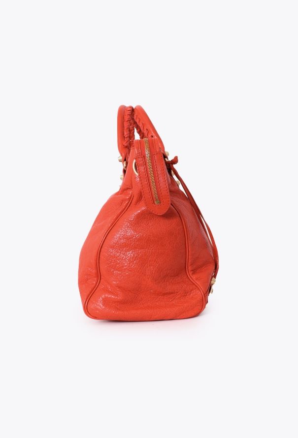 Balenciaga Orange Lambskin Velo Bag - 6