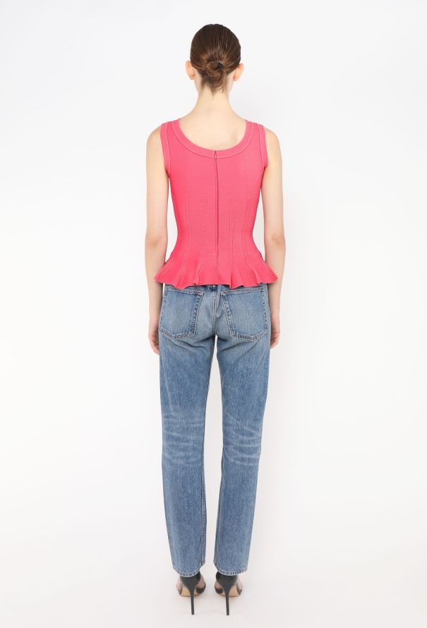 Alaïa Piqué Peplum Top - 4