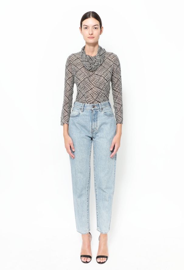 Saint Laurent F/W 2010 Checkered Silk Blouse - 3