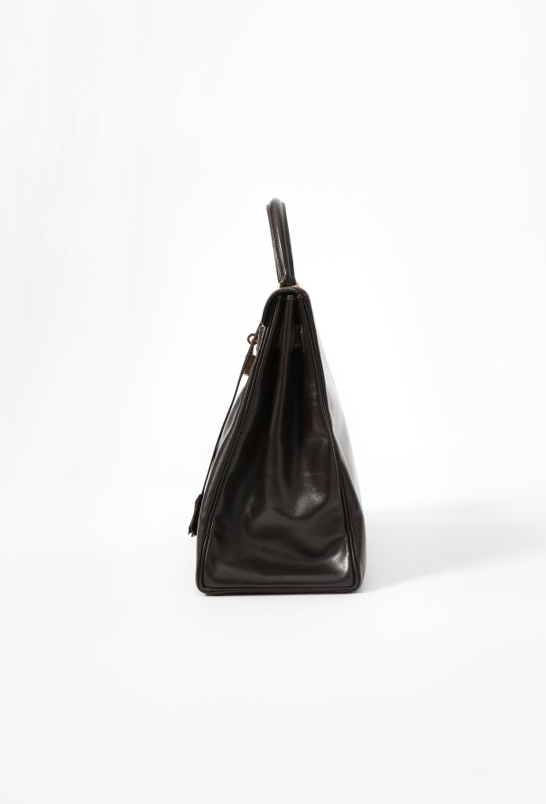 Hermès '70s Brown Box Kelly Retourné 35 - 6