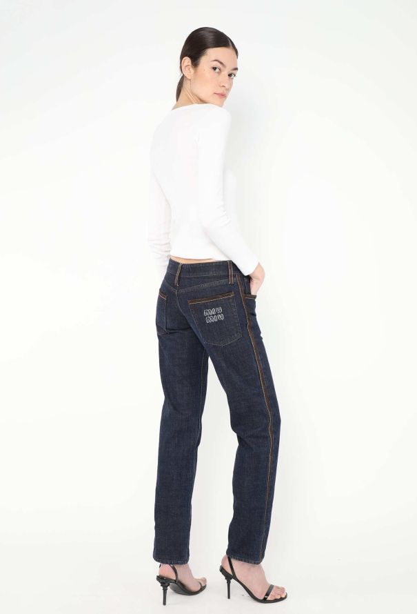 Miu Miu S/S 2024 Suede Trim Jeans - 3