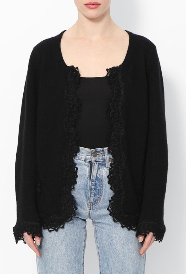 Chanel 2006 Cashmere Lace Trim Cardigan - 1