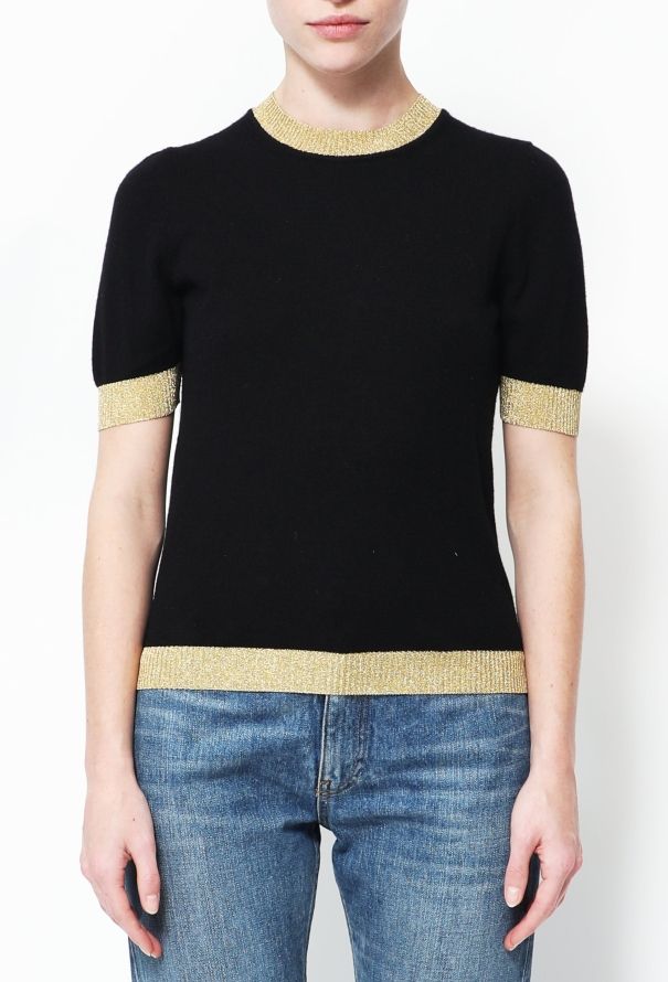 Gucci Metallic Trim Cashmere Top - 1