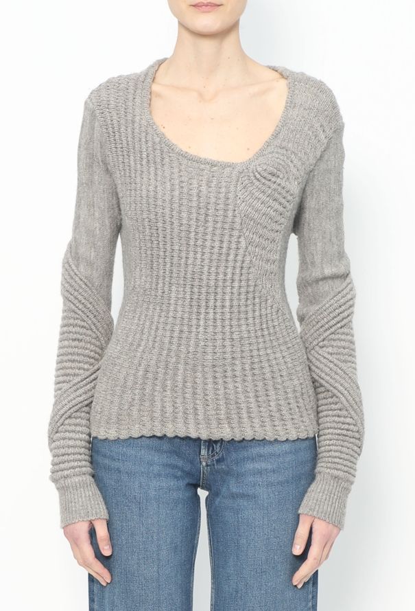 Balenciaga F/W 2004 Ribbed Herringbone Sweater - 1