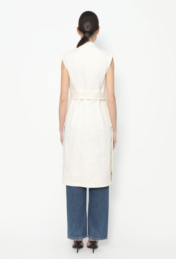 Céline S/S 2011 Belted Linen Kimono Vest - 6