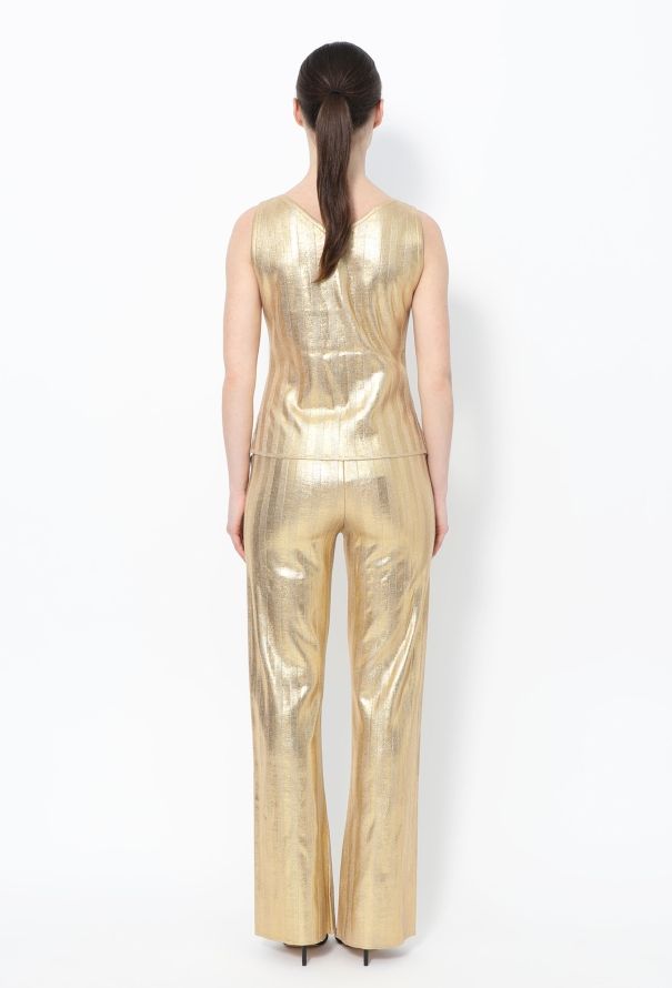 Thierry Mugler 2001 Metallic Striped Ensemble - 3