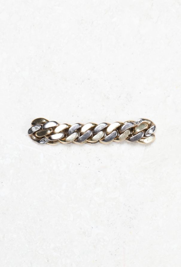 Vintage Fine Jewelry 18k Gold & Diamond Chain Ring - 2