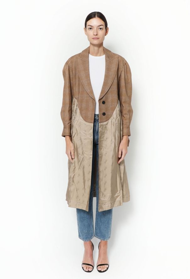 Chloé S/S 2020 Plaid Belted Silk Jacket - 3