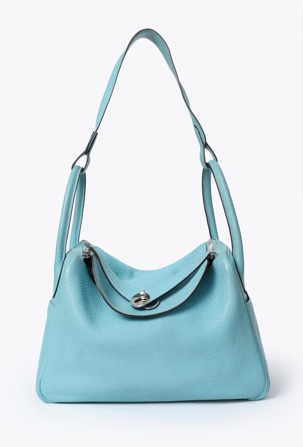 Hermès Lindy 30 Taurillon Clémence Bleu Atoll - 1