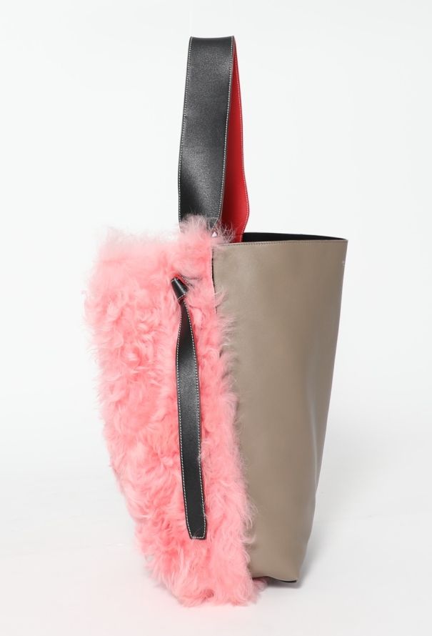 Céline Shearling Twisted Cabas Bag - 5