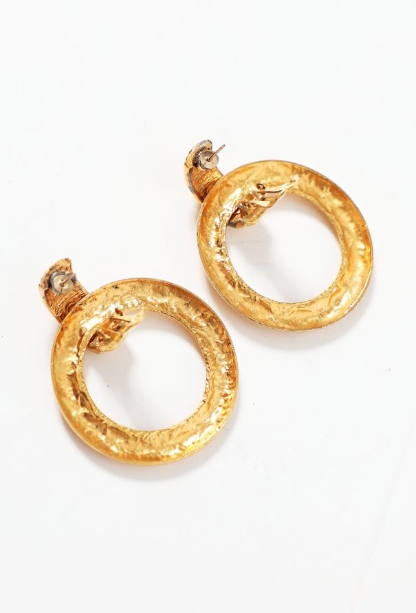 Chanel Vintage Quilted Hoop Earrings - 4