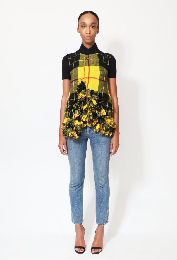 Comme des Garçons F/W 2000 Plaid Frayed Chainlink Vest - 3
