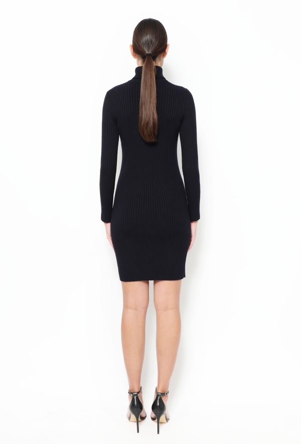 Ribbed Turtleneck Knit Dress - 3