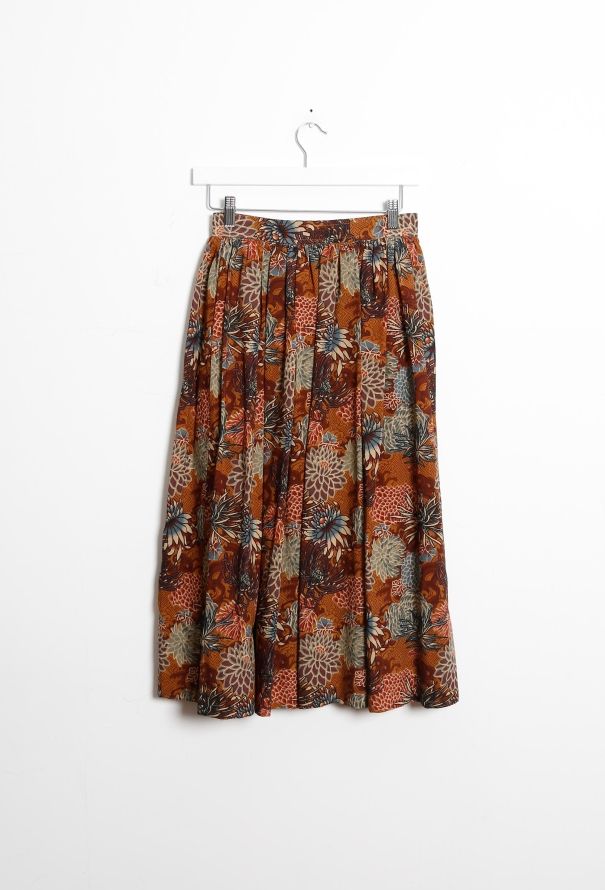 Saint Laurent 70s Floral Print Skirt - 6
