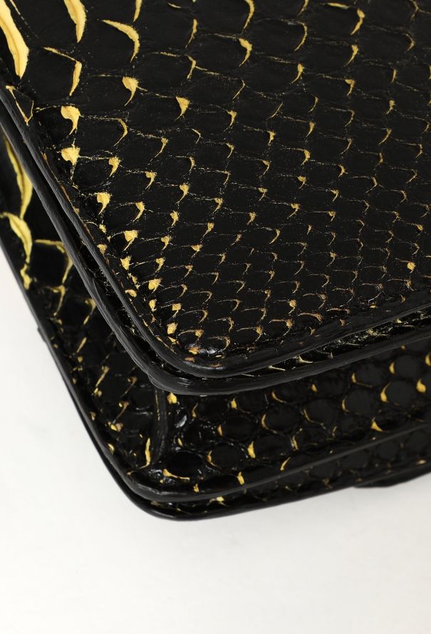 Céline Mini Classic Box Black and yellow Python Bag - 9