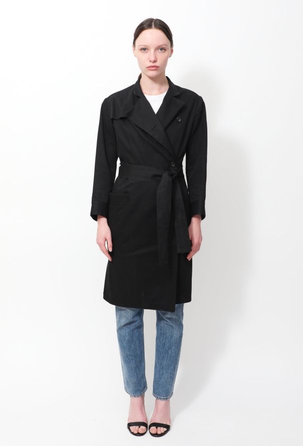 Yohji Yamamoto Belted Wrap Trench Coat - 1