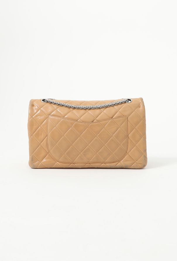 Chanel Tan Patent 2.55 Jumbo Flap Bag - 4