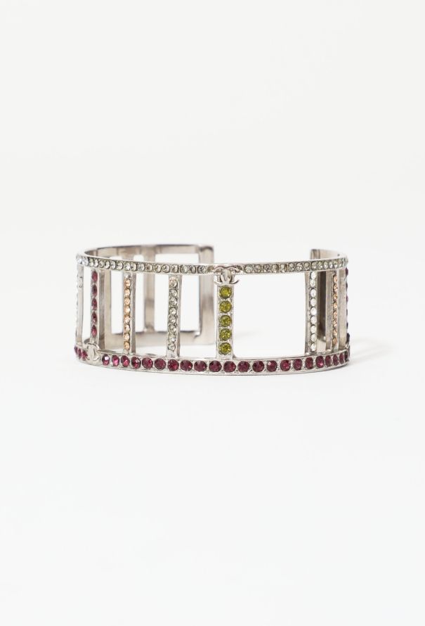 Chanel 1998 Metallic Embellished 'CC' Cuff - 3