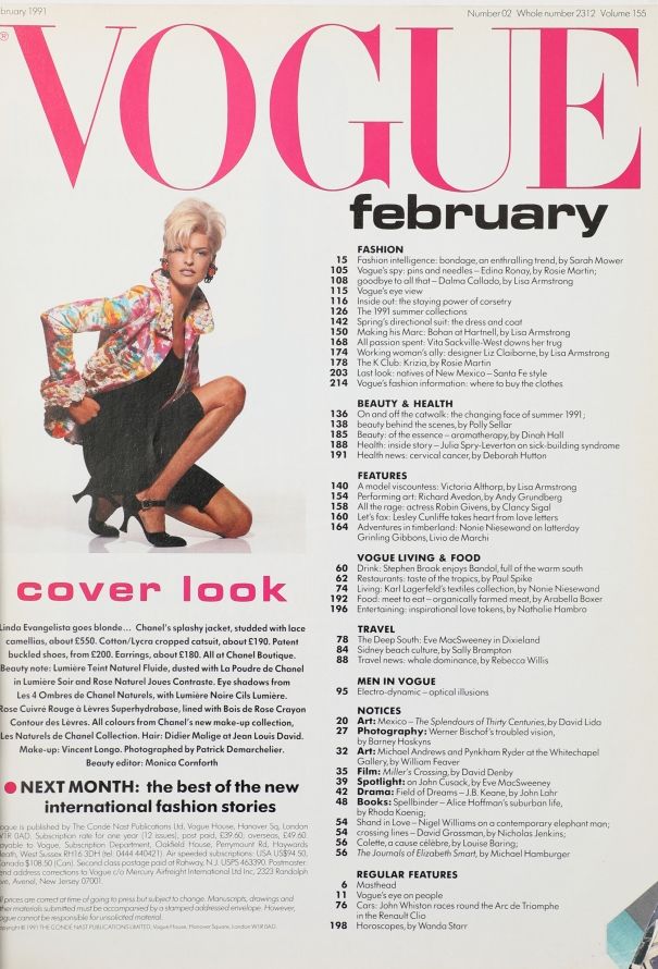 VOGUE UK February 1991 Linda Evangelista Issue - 4