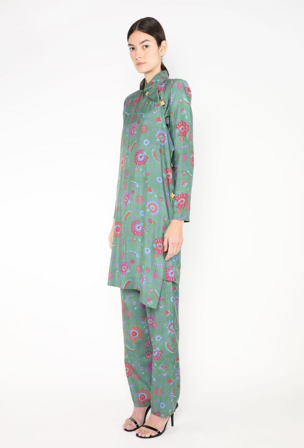 Saint Laurent F/W 1996 Silk Tunic Ensemble - 3