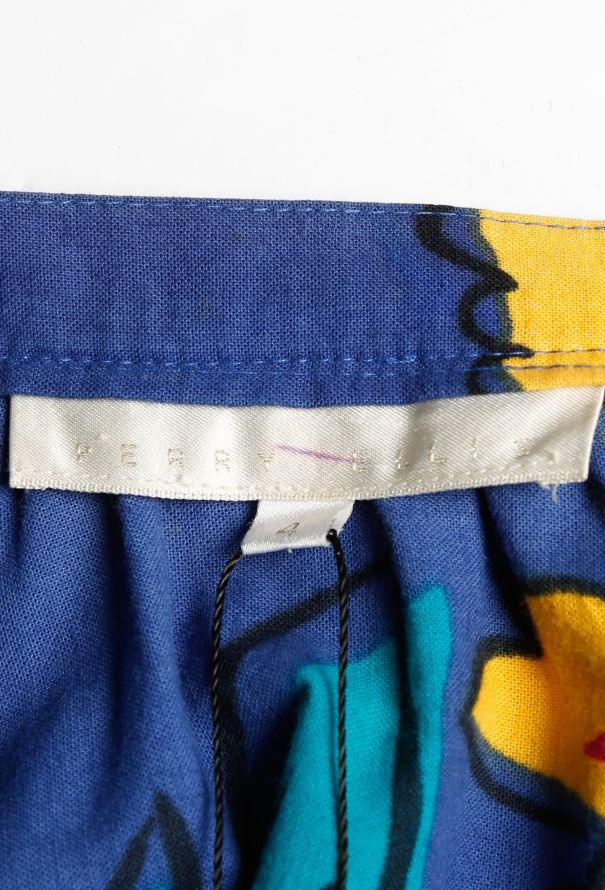 Exquisite Vintage Perry Ellis '80s Floral Cotton Skirt - 4