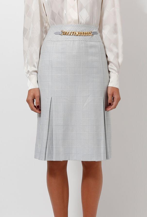 Céline 80s Chainlink Houndstooth Skirt - 2