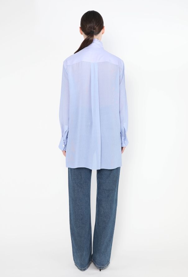 Chloé Resort 2019 Pinstripe Ruffled Tunic - 6