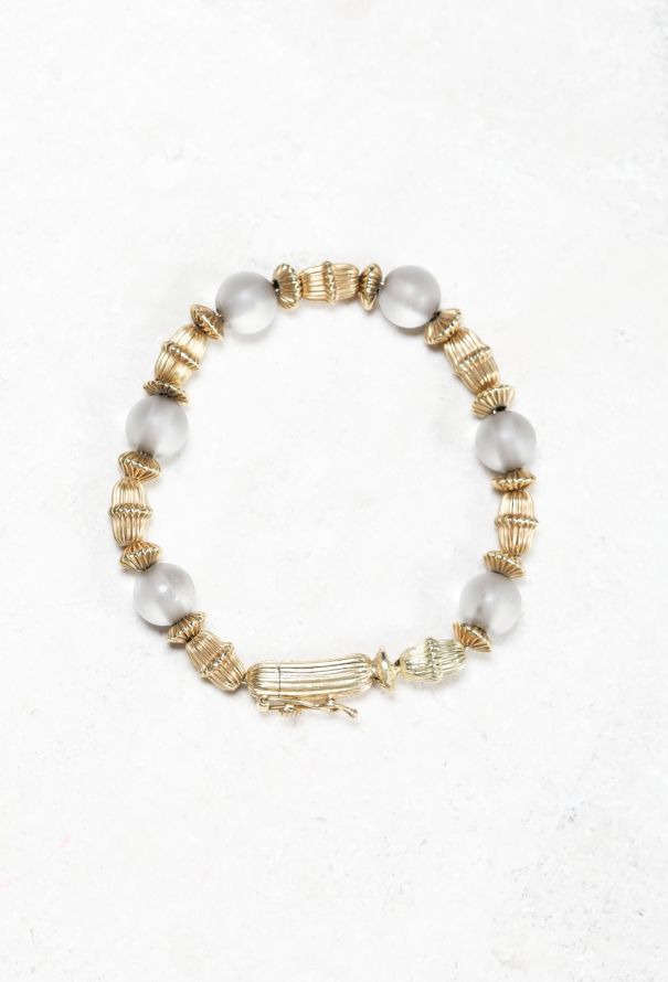 Ilias Lalaounis 1960s 18k Gold & Quartz Bead Bracelet - 1