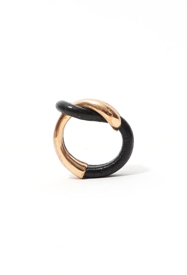 Modern Designers Goldtone & Leather Knot Ring - 5