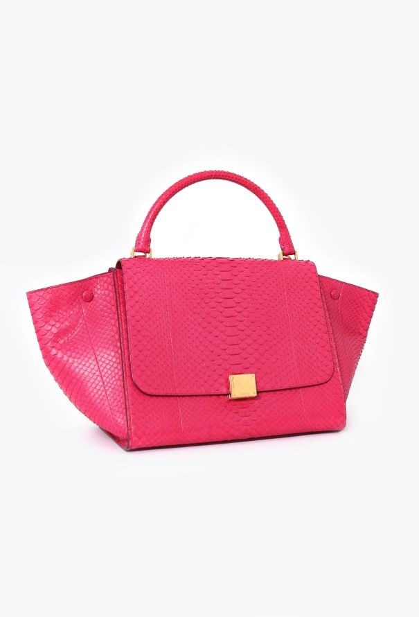 Céline Fuchsia Python Trapeze Bag - 3
