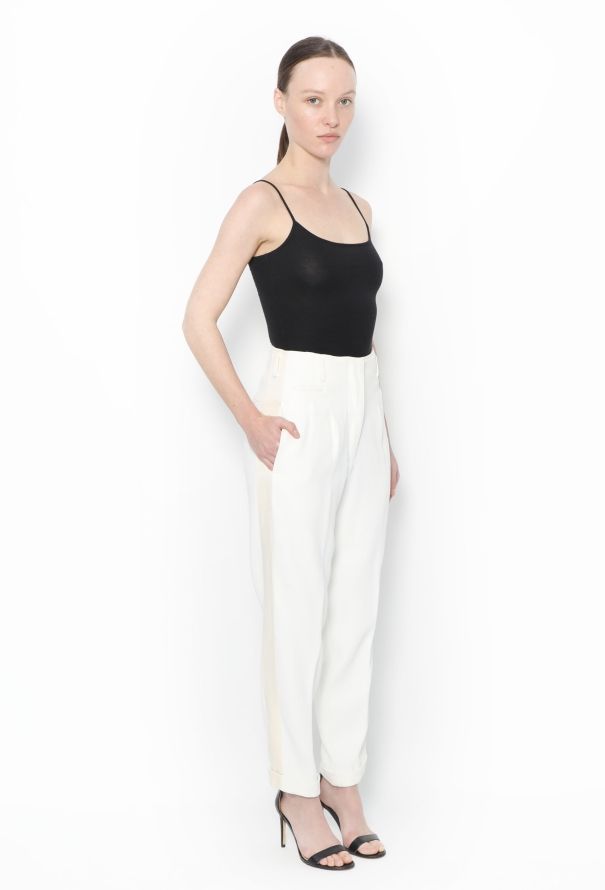 Céline Side-Stripe Silk Trousers - 2