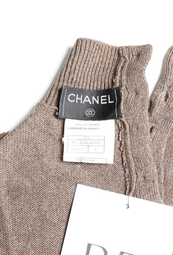 Chanel F/W 1998 Cashmere Pearl Trim Top - 5