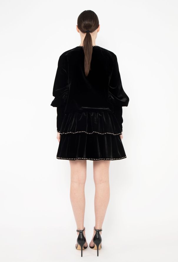 Saint Laurent 2018 Studded Velvet Dress - 4