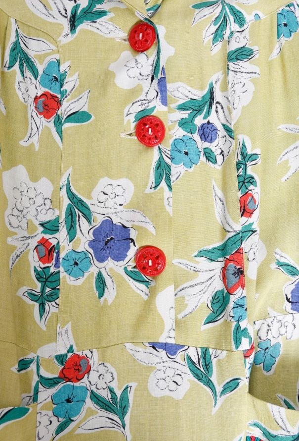 1940's Floral Belted Dress - 5