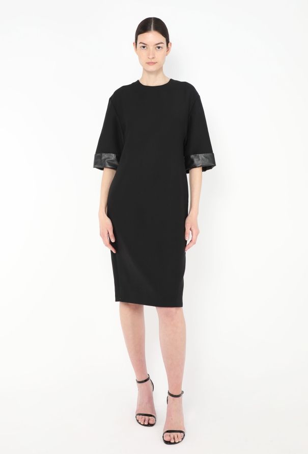 Valentino 2021 Leather Trim Silk Dress - 1