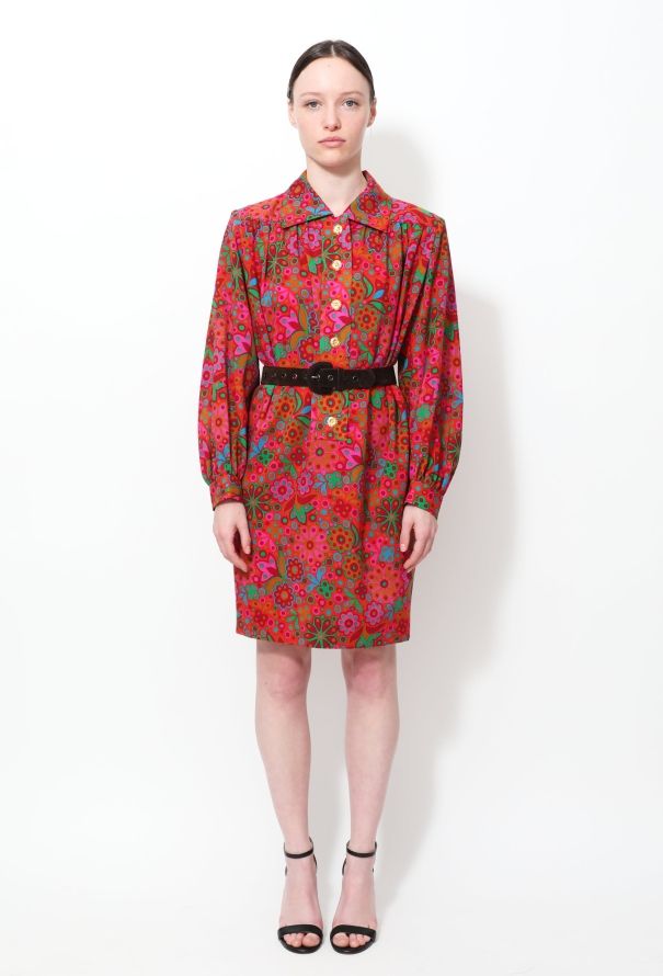 Saint Laurent F/W 1990 Floral Print Tunic Dress - 1