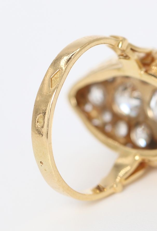 Vintage Fine Jewelry 18k Yellow Gold & Diamond Marquise Ring - 6