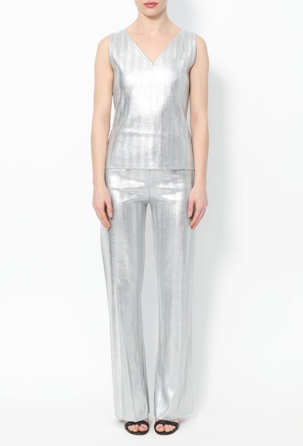 Thierry Mugler 2001 Metallic Striped Ensemble - 2