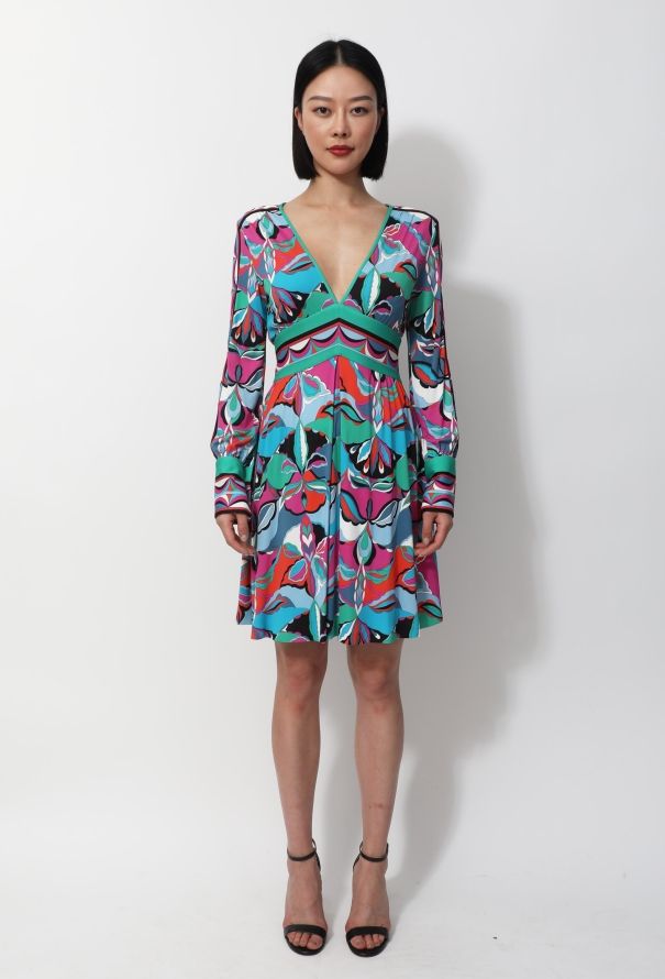 Emilio Pucci Graphic Printed Flared Dress - 3
