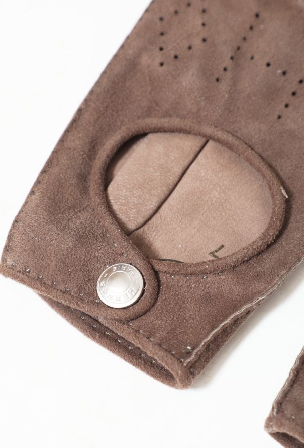 Hermès Suede Fingerless Gloves - 5