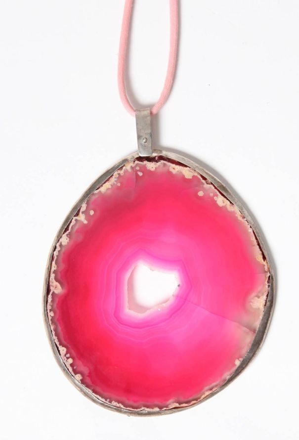 Exquisite Vintage Pink Geode Pendant - 4