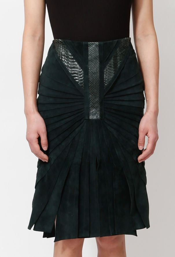 Gucci F/W 2004 Suede & Python Skirt - 3