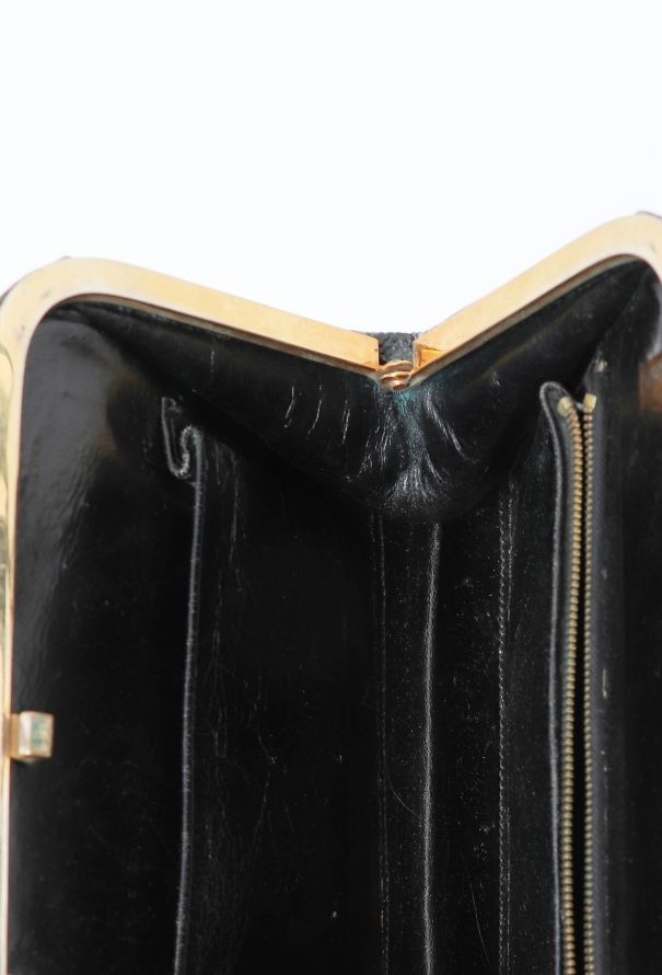 '60s Black Lizard Top Handle Bag - 11