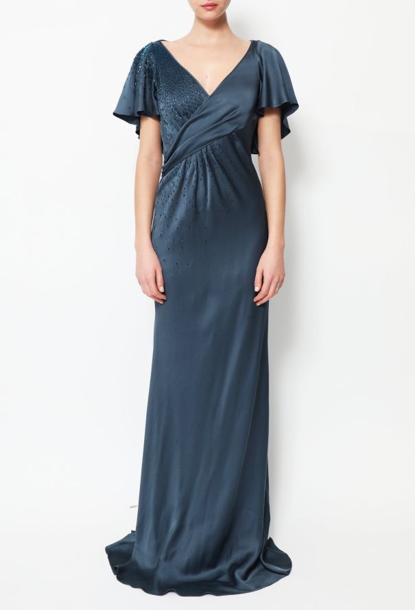 John Galliano Early 2000s Beaded Charmeuse Gown - 2