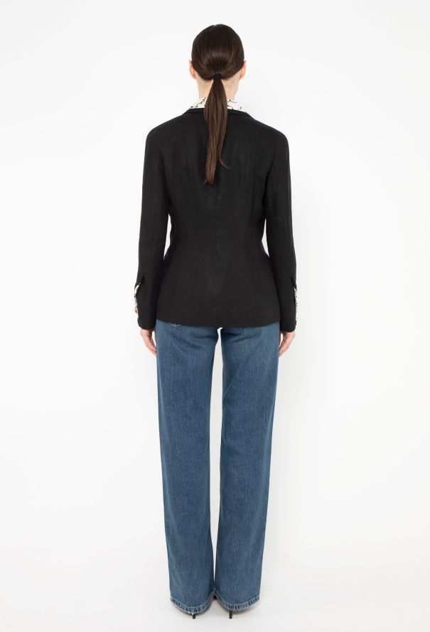 Chanel ICONIC S/S 1993 Graphic Trim 'CC' Blazer - 5