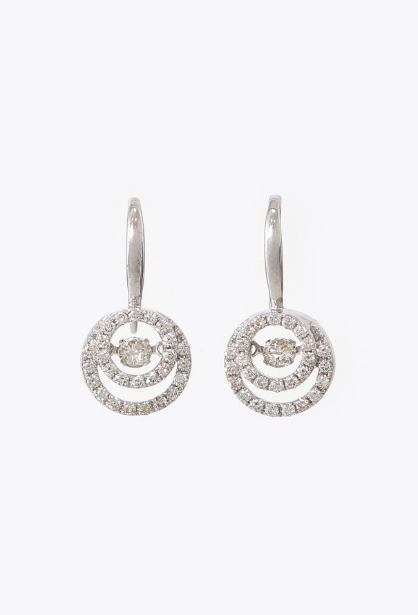 Modern Fine Jewelry 14K White Gold & Diamond Earrings - 1