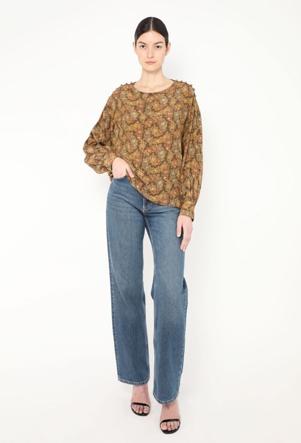 Chloé '80s Paisley Print Silk Blouse - 4