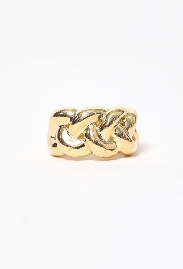 Vintage Fine Jewelry 1980s 18k Yellow Gold Braided Ring - 1