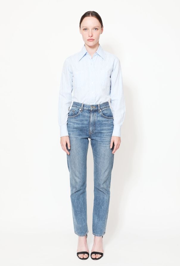 Céline ‘70s Chainlink Triomphe Cotton Shirt - 3